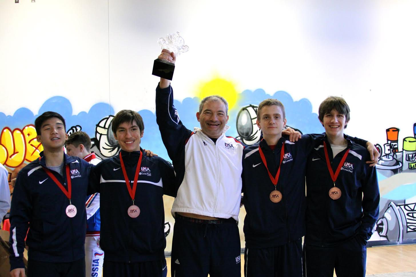 Spartak club of San Diego won a bronze medal in the team event at a Junior World Cup